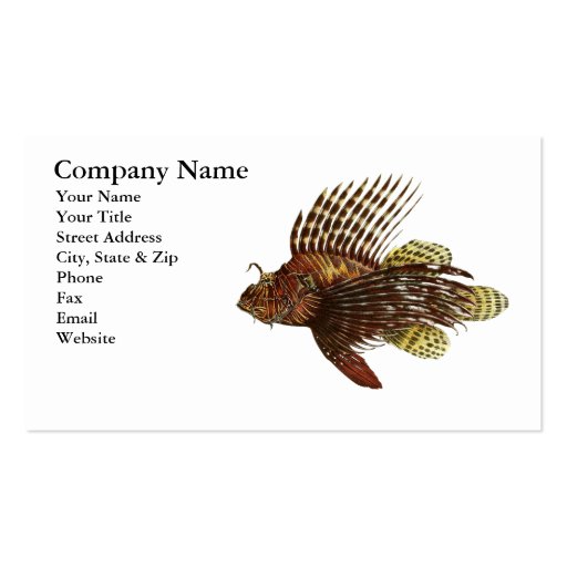 Red Lionfish Business Card (front side)