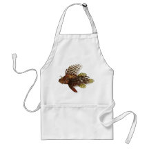 Red Lionfish Vintage Print Aprons