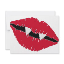 Red Lips and Fangs invitations by HalloweenSpirit Red Lips and Fangs invitations