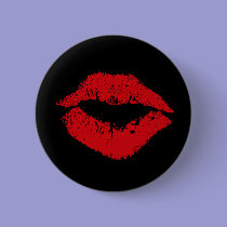 Red Lips Button by MidnightAkita Red Lips Button