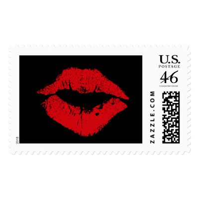 Red Lips Stamp by MidnightAkita