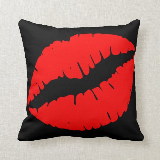 Red Lips Throw Pillow Zazzle