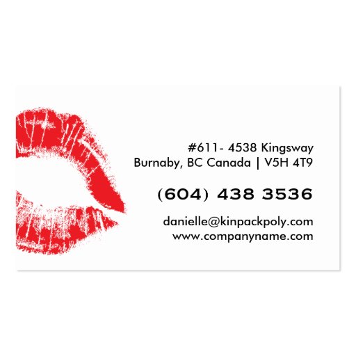 Red Lips - Tufted Makeup Business Cards (back side)