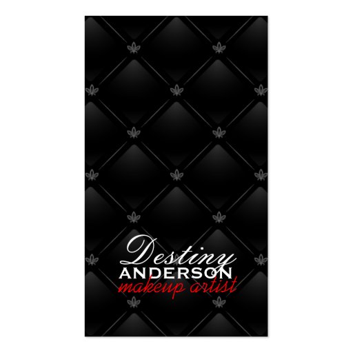 Red Lips - Tufted Makeup Business Cards (front side)