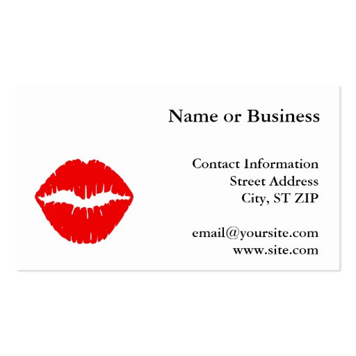 Red Lipstick Business Card Template (front side)