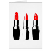 Red Lipstick Tubes Card