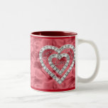 Red Live Laugh Love Diamond Heart Mug