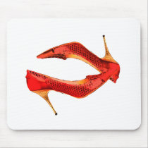 Red Lizard and Wooden Heels mousepads by ElainePlesser Red Lizard and Wooden Heels mousepads