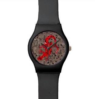Red Lizard Collage Wrist Watches