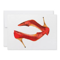 Red Lizard & Wooden Heel Invitations