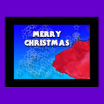 red llama merry christmas stars posters