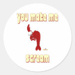 Red Lobster Chef You Make Me Scream Round Sticker