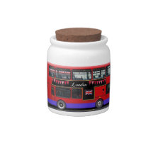 Red London Bus Double Decker Candy Jar