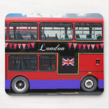 Red London Bus Double Decker Mousepads