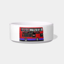 Red London Bus Double Decker Pet Food Bowl