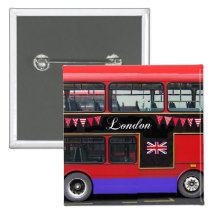 Red London Bus Double Decker Pin