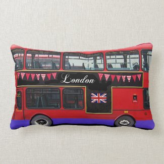 Red London Bus Double Decker Throw Pillow