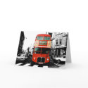 Red London Bus on Black and White Background cards by LondonBus Red London Bus on Black and White Background cards