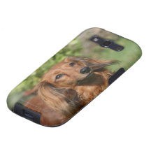 Red Long-haired Miniature Dachshund Samsung Galaxy S3 Covers