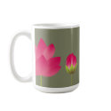 Red lotus blossoms custom name bridal coffee mug mug