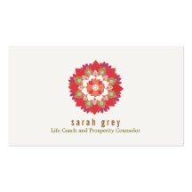 Red Lotus Flower Health and Wellness Business Card
