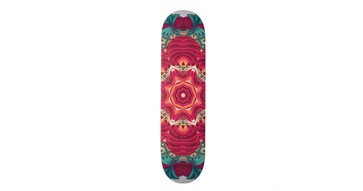 Red Lotus Mandala Skateboard Deck Zazzle