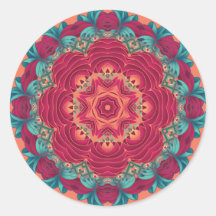 Red Lotus Mandala Sticker