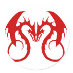 Red Love Dragons Sticker