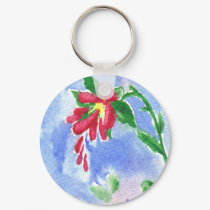 Red Love Flower aceo Keychain by bmthour Red Love Flower aceo Keychain