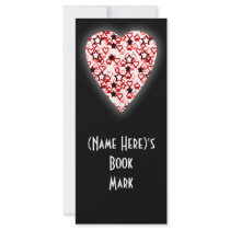 Red Love Heart! Bookmark. Playing Card Pattern! rack cards by PsyborgAli Red Love Heart! Bookmark. Playing Card Pattern! rack cards