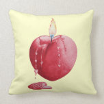 Red love heart candle illustration art cushion pillows