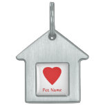 Red Love Heart. Pet Tag