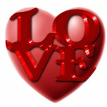 Red LOVE Heart Romantic (sculpted) Magnet Photo Sculptures