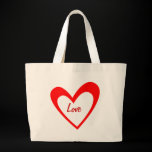 Red Love Heart Tote Bag bags