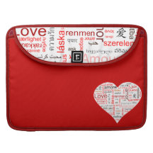 Red Love Heart Typography MacBook Pro Sleeve