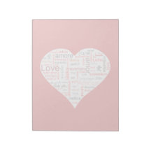 Red Love Heart Typography Scratch Pad