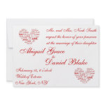 Red Love Heart Wedding Invitation