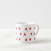 Red Love Hearts and Swirls Cute Espresso Mug mugs