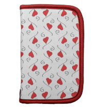 Red Love Hearts and Swirls Folio Planner planners
