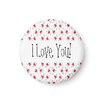 Red Love Hearts and Swirls I Love You Magnet magnets