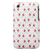 Red Love Hearts and Swirls iPhone 3g 3gs case casemate cases