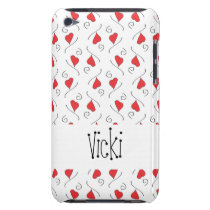 Red Love Hearts and Swirls iPod Touch case casemate cases