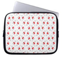 Red Love Hearts and Swirls laptop case laptop sleeves