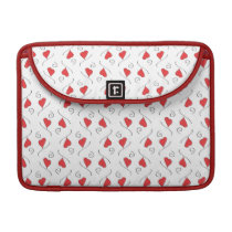 Red Love Hearts and Swirls Macbook Pro sleeve macbook sleeves
