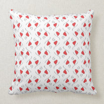 Red Love Hearts and Swirls Mojo Pillow pillows