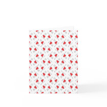 Red Love Hearts and Swirls Note Card cards