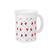 Red Love Hearts and Swirls Pitcher pitchers