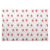 Red Love Hearts and Swirls Placemat placemats