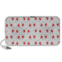 Red Love Hearts and Swirls Portable Doodle Speaker speakers