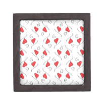 Red Love Hearts and Swirls Premium gift box premium gift boxes